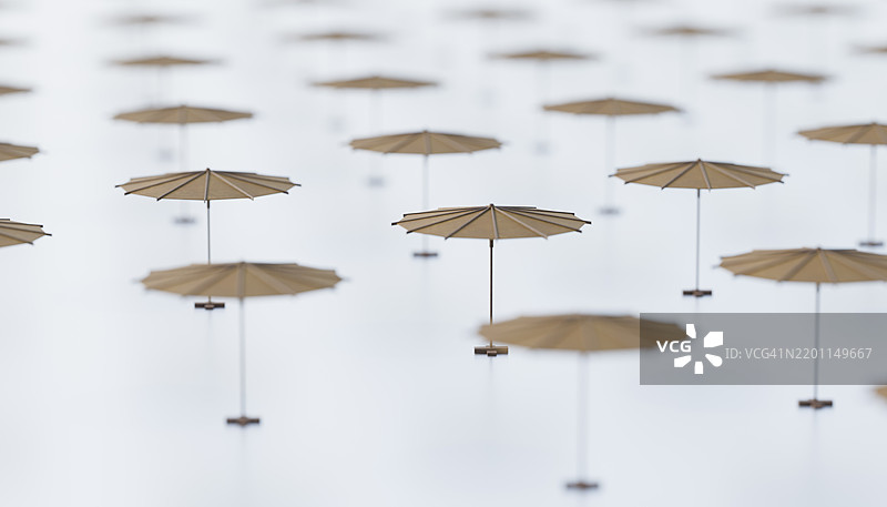 3D渲染的伞以图案排列图片素材