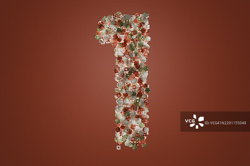 由几何形状组成的多彩抽象数字一图片素材