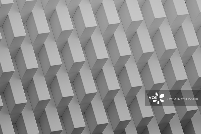 抽象的等距几何图案，包含3D白色立方体图片素材