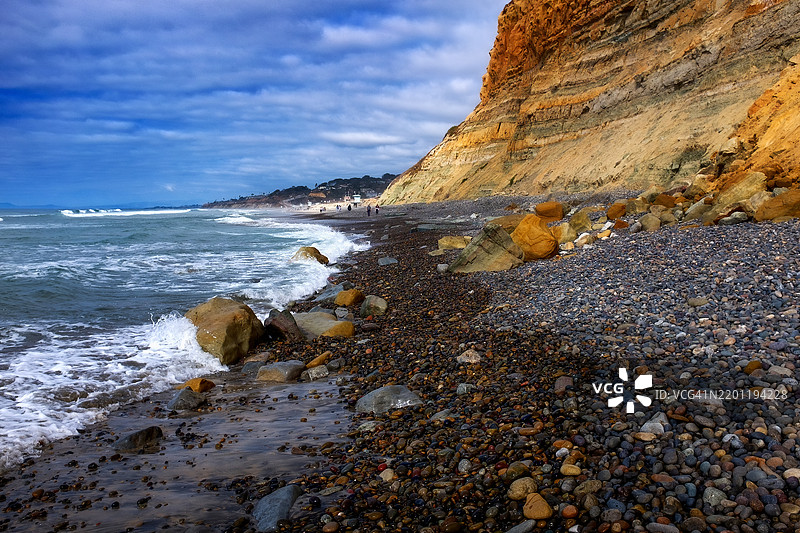 海岸线的波浪图片素材