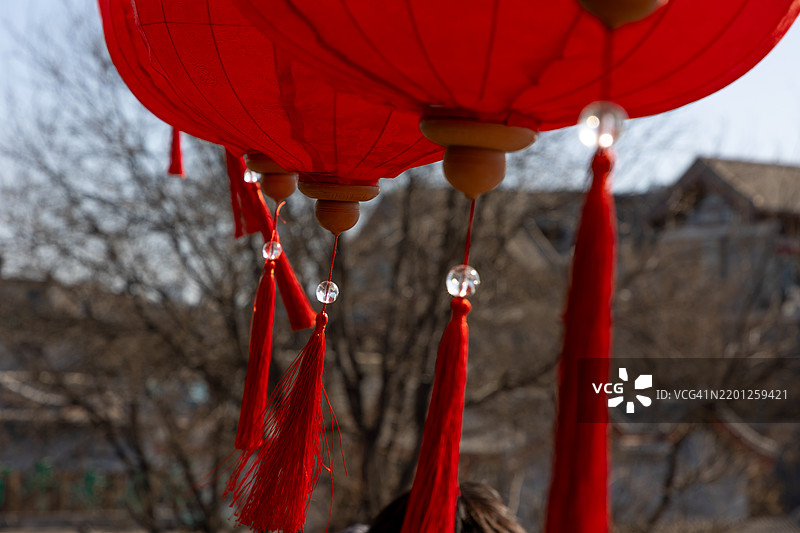 北京什刹海（后海）的冬季风景。图片素材