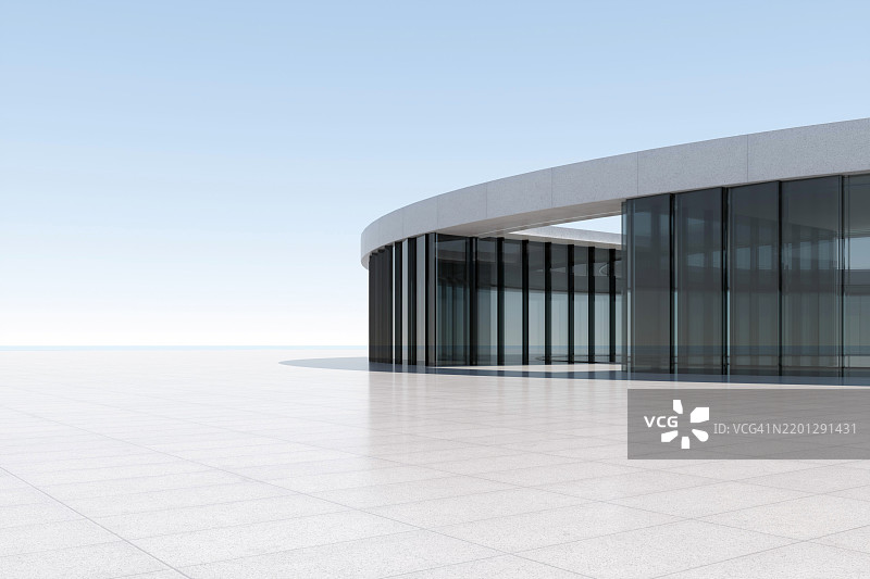 抽象混凝土建筑背景。3D渲染图片素材