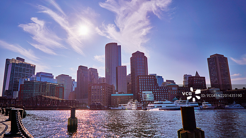 波士顿湾。商业区图片素材