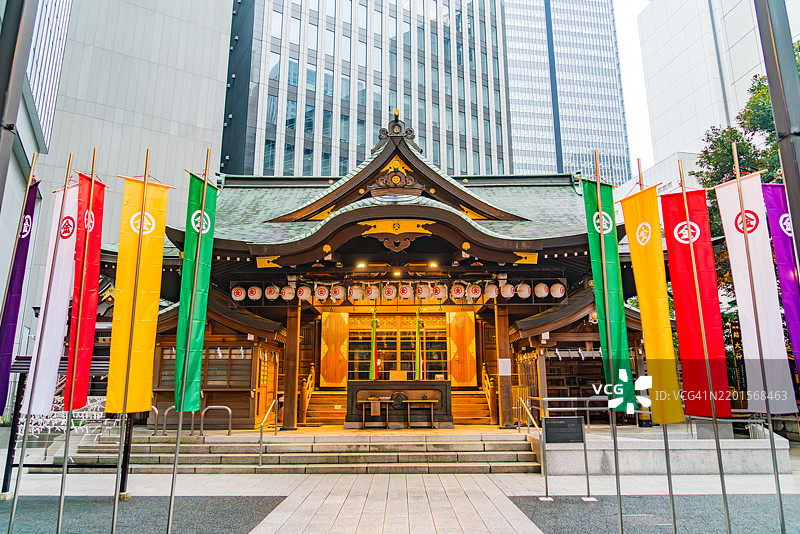 日本东京港区的虎之门琴平神社白天景观图片素材