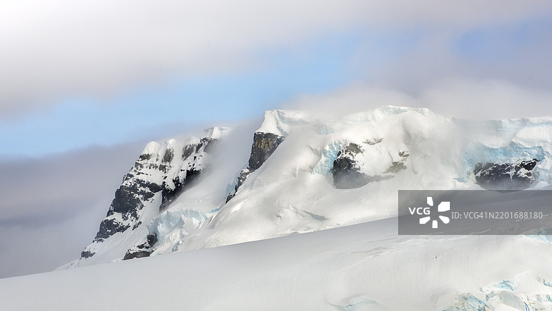 米克尔森港的壮丽雪景图片素材