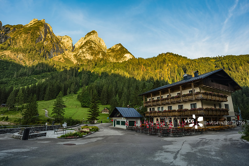 奥地利戈萨湖的酒店图片素材