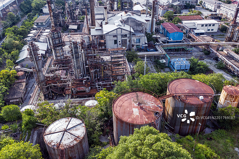 里耶卡的石油炼油厂图片素材