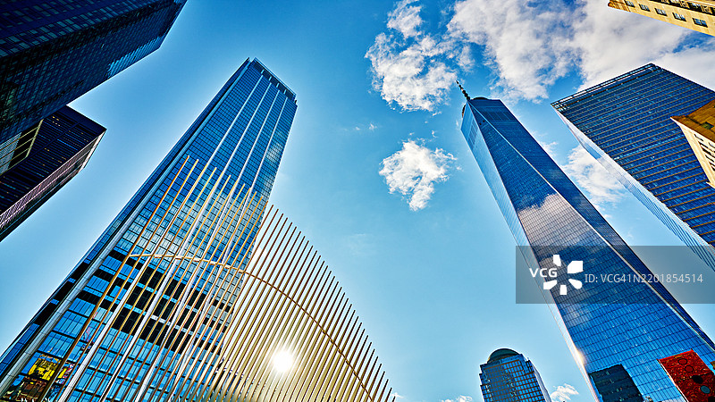 曼哈顿金融区。天际线。图片素材