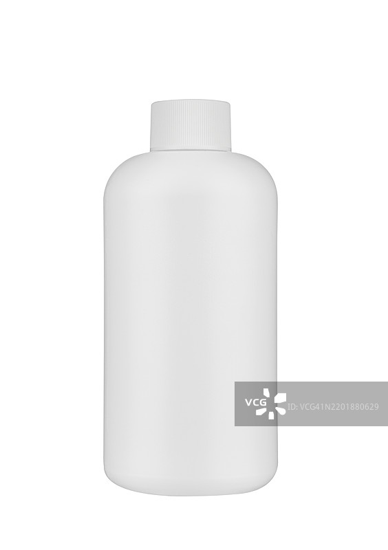 白色背景上的空塑料瓶。图片素材