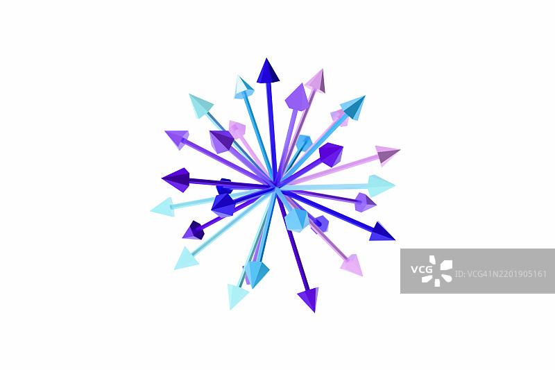 从中心点向外辐射的箭头图片素材