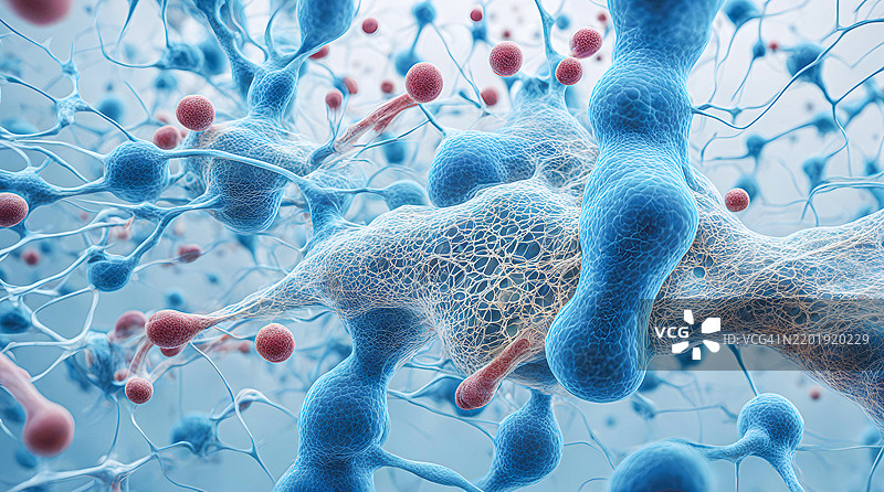 显微镜下的蓝色细菌背景图片素材