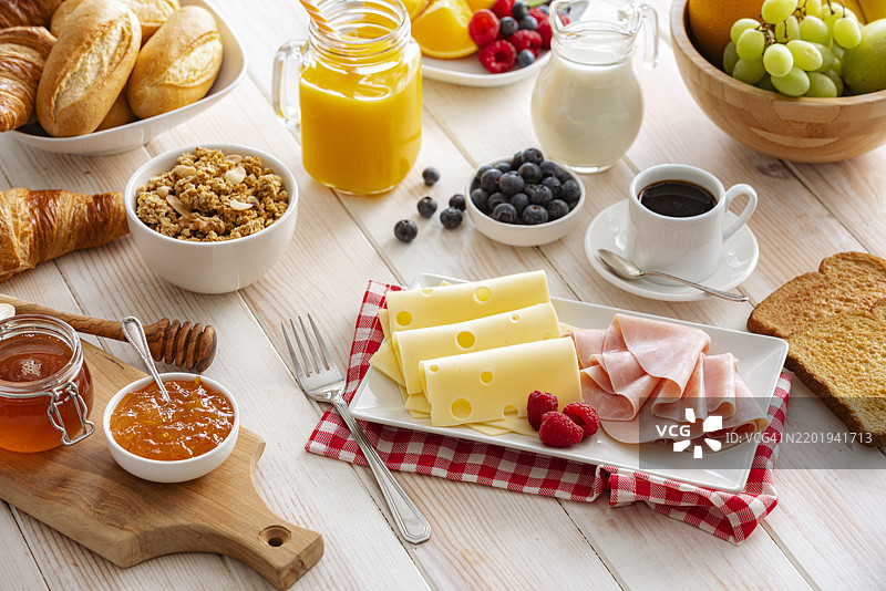 美味的欧式早餐桌图片素材