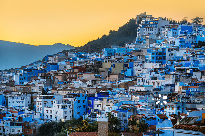 舍夫沙万迷人的城市风景在黄金时刻图片素材