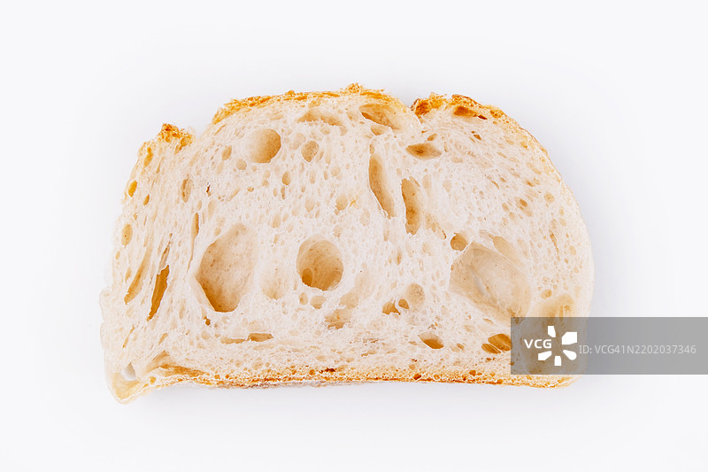 白色背景上的切片白面包图片素材
