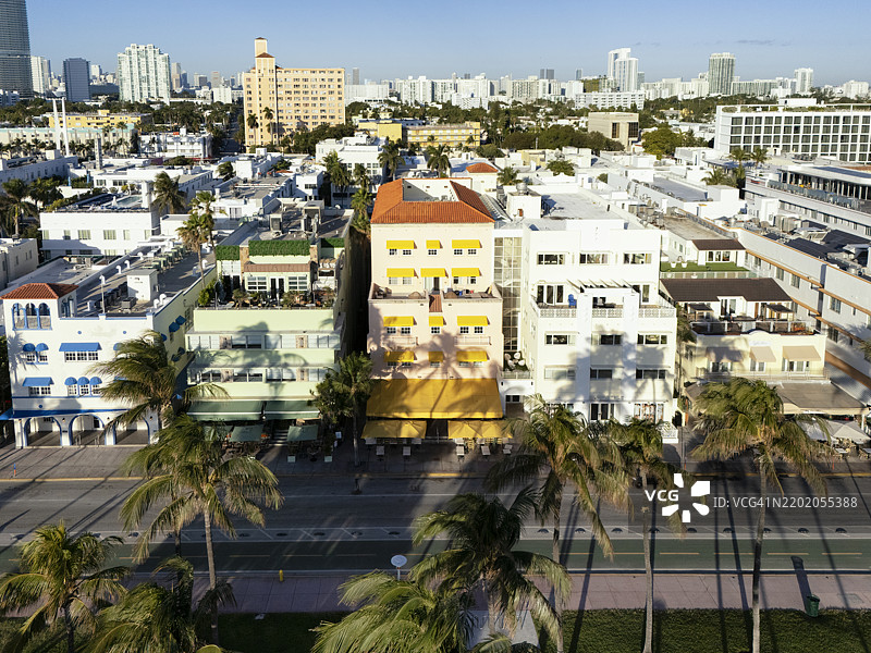 迈阿密海滩和艺术装饰区的鸟瞰图图片素材