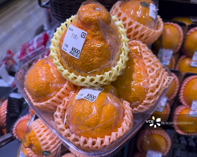 清包装的柑橘类水果（Dekopon）图片素材