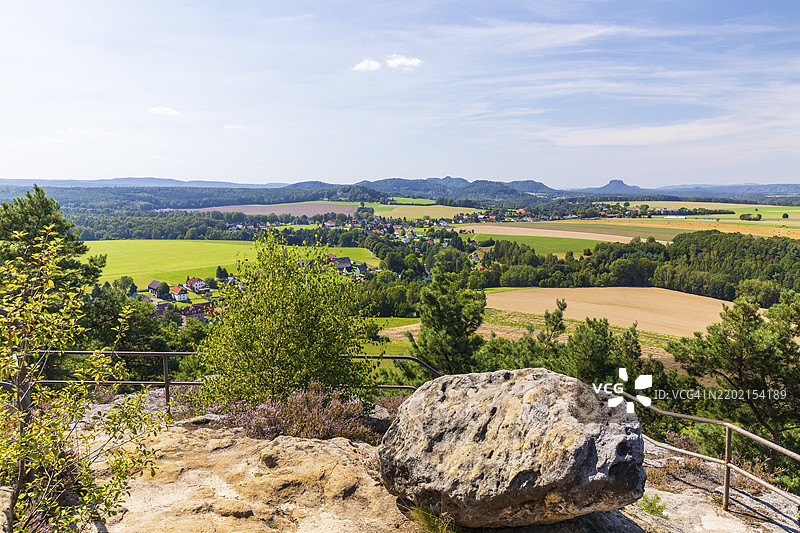 在凯瑟克朗的全景观景点，莱因哈德斯多夫-舍纳，萨克森瑞士，萨克森，德国，欧洲图片素材
