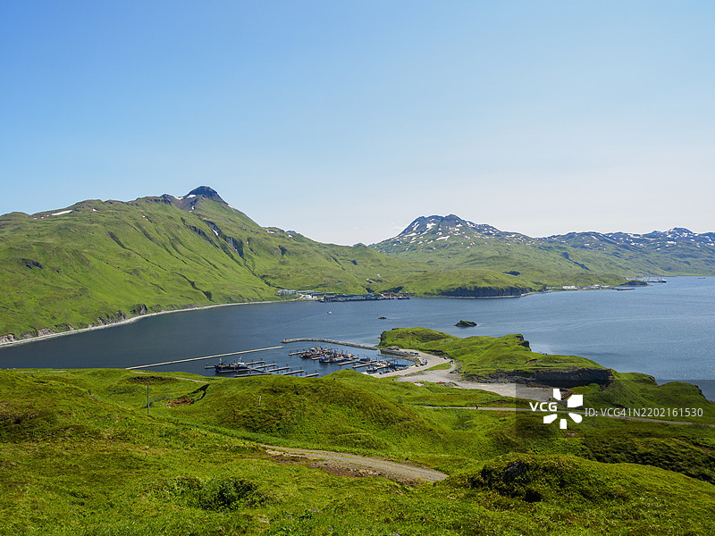 荷兰港停泊的船只俯视图图片素材