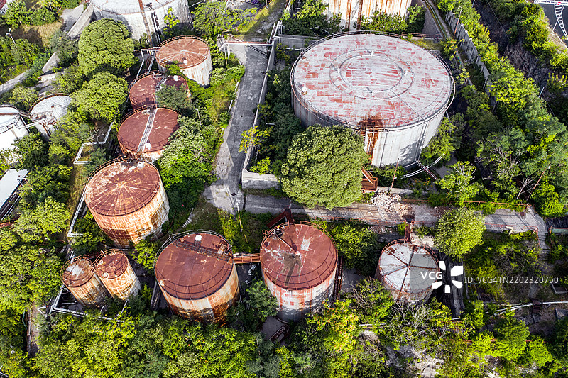 里耶卡的石油炼油厂图片素材