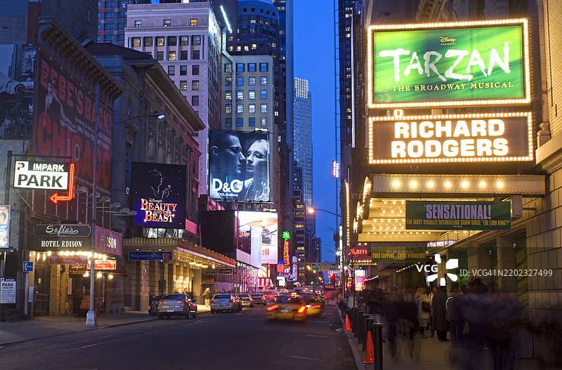 位于纽约市剧院区西46街的理查德·罗杰斯剧院。图片素材