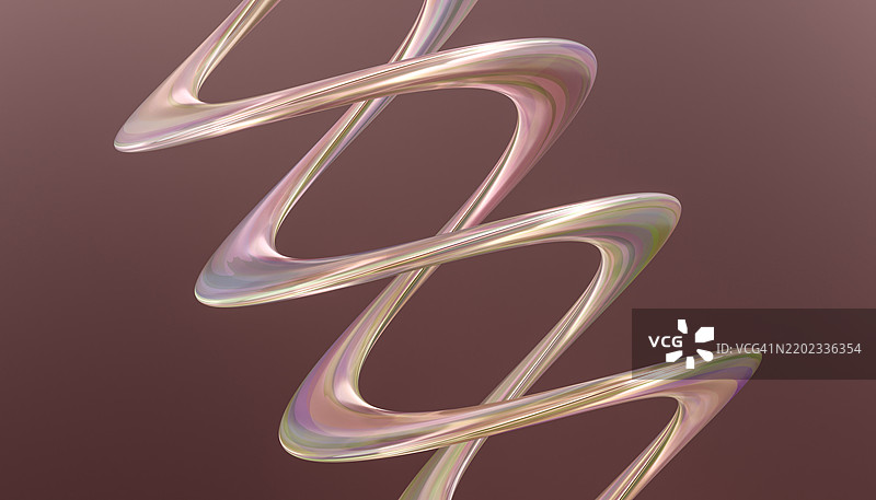 交织的铬合金3D渲染图，背景为棕色图片素材