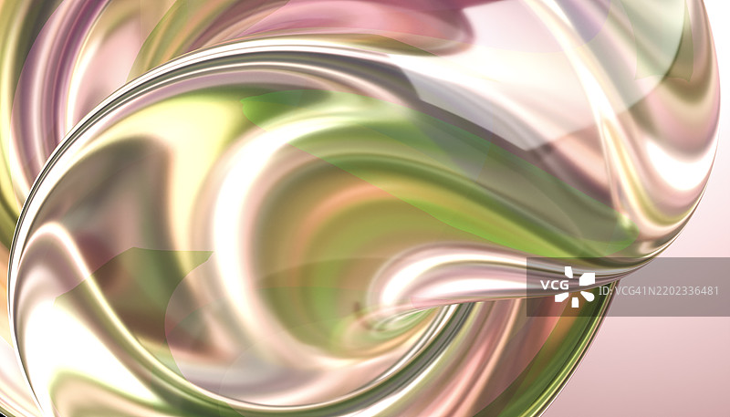 彩色铬在粉色背景上的3D渲染图图片素材