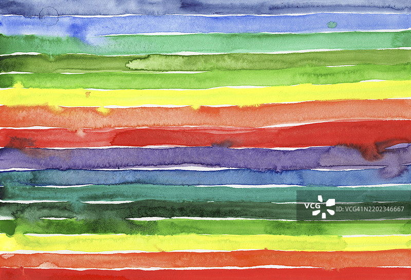 抽象水彩画，色彩斑斓的横条纹图片素材