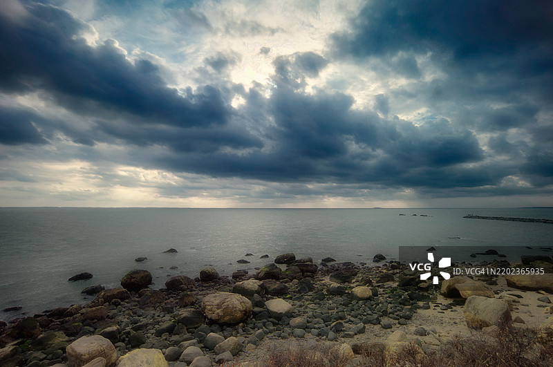 康涅狄格州麦迪逊的海洋与天空的美丽景色图片素材