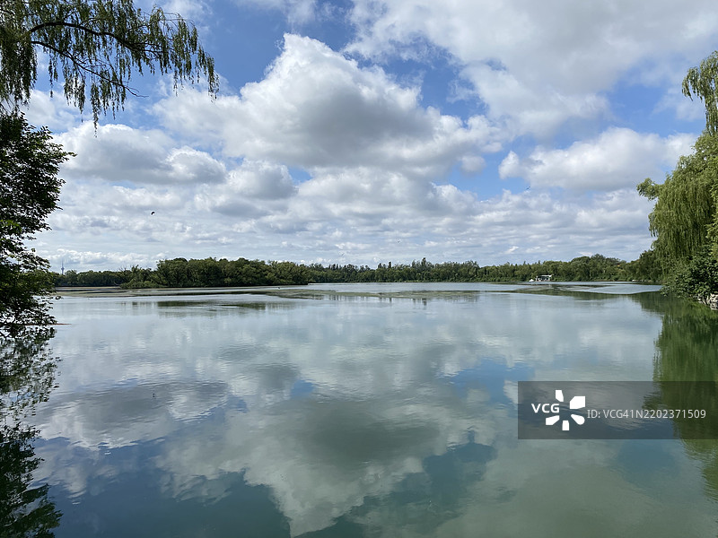 湖泊与天空的美丽景色图片素材