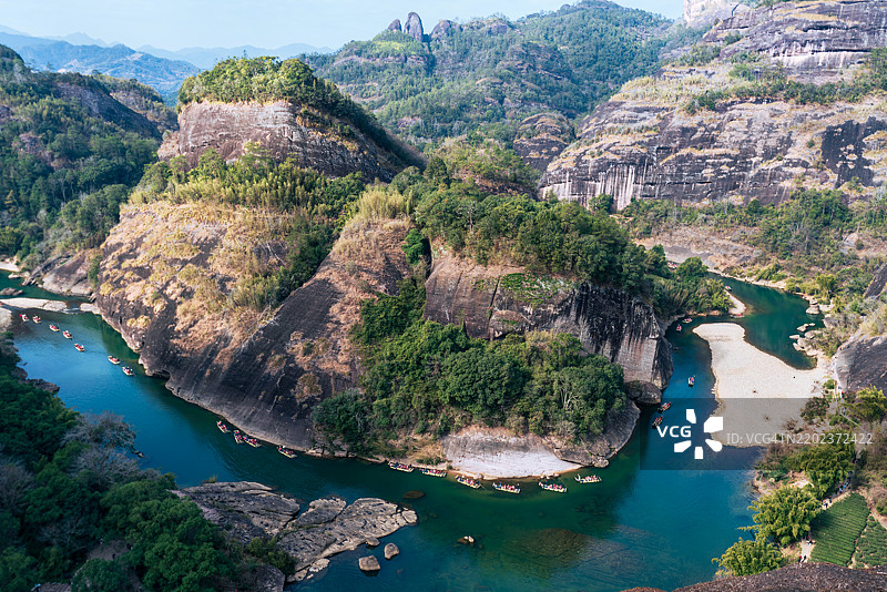 武夷山天游峰攀登时的山景图片素材