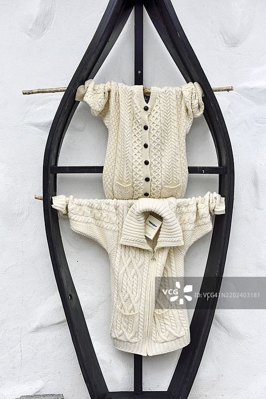 针织品商店，伊尼什莫尔，阿朗群岛中最大的一座，戈尔韦湾，戈尔韦县，康诺特，爱尔兰共和国图片素材