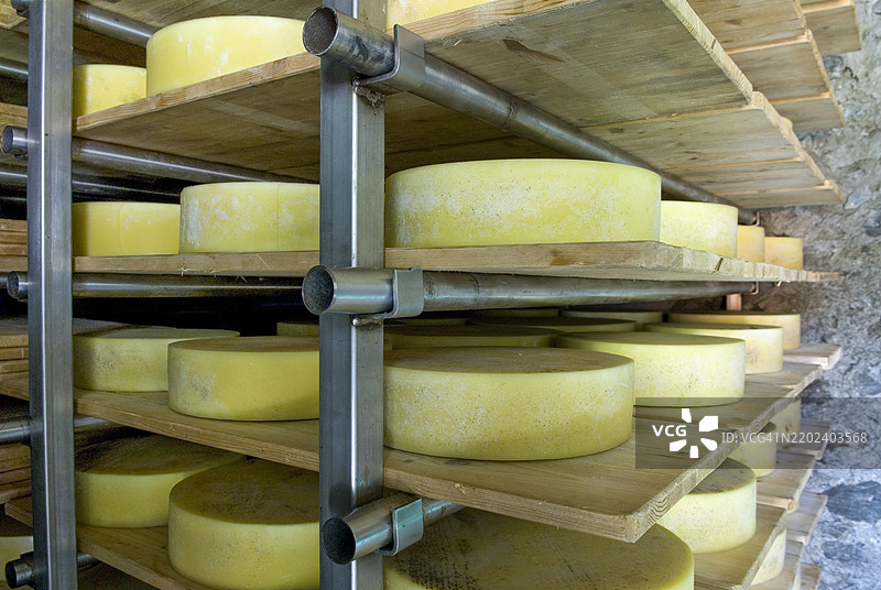 瑞士提契诺州的山地草原上的小型奶酪工厂图片素材