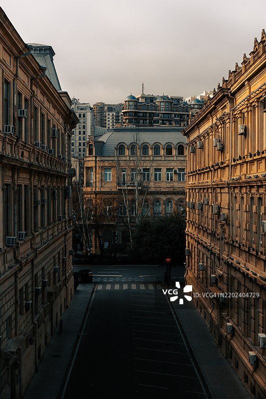 阿塞拜疆城市的建筑景观图片素材