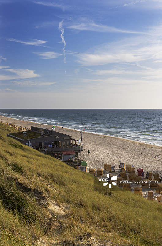 红崖海滩（Rotes Kliff），坎彭，西尔特，石勒苏益格-荷尔斯泰因，德国，欧洲图片素材