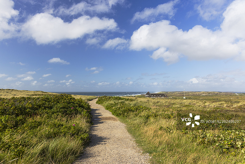 红崖小径，坎彭，西尔特，石勒苏益格-荷尔斯泰因，德国，欧洲图片素材