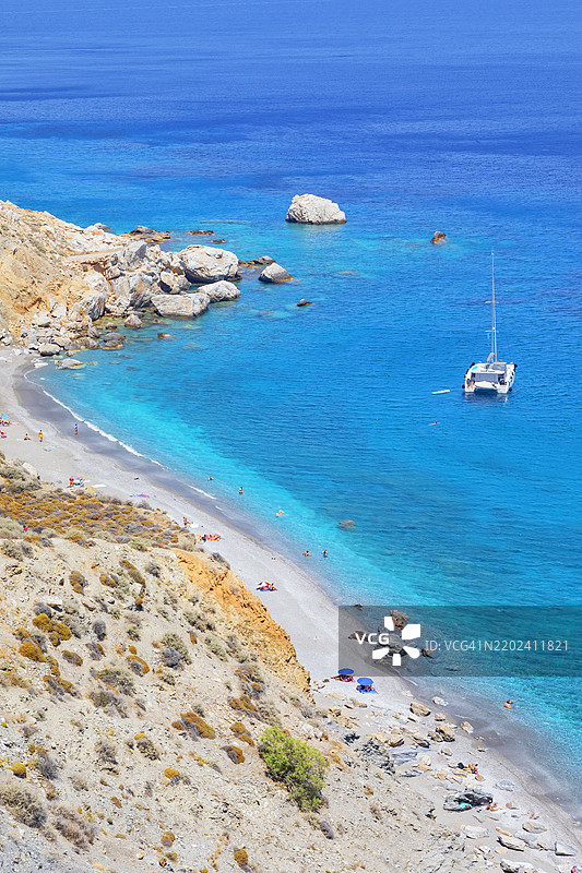 卡特戈海滩，福莱甘德罗斯岛，基克拉泽斯群岛，希腊群岛，希腊，欧洲图片素材