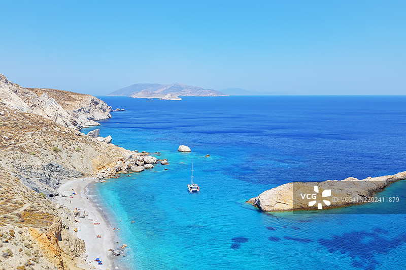 卡特戈海滩，福雷甘德罗斯岛，基克拉泽斯群岛，希腊群岛，希腊，欧洲图片素材