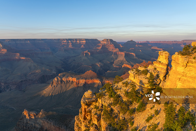 日落时分的科罗拉多大峡谷，雅基点，科罗拉多大峡谷国家公园，联合国教科文组织世界遗产，亚利桑那州，美国，北美洲图片素材