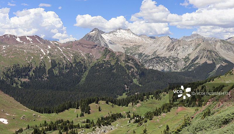 科罗拉多州皮特金县的山脉与天空的美丽景色图片素材