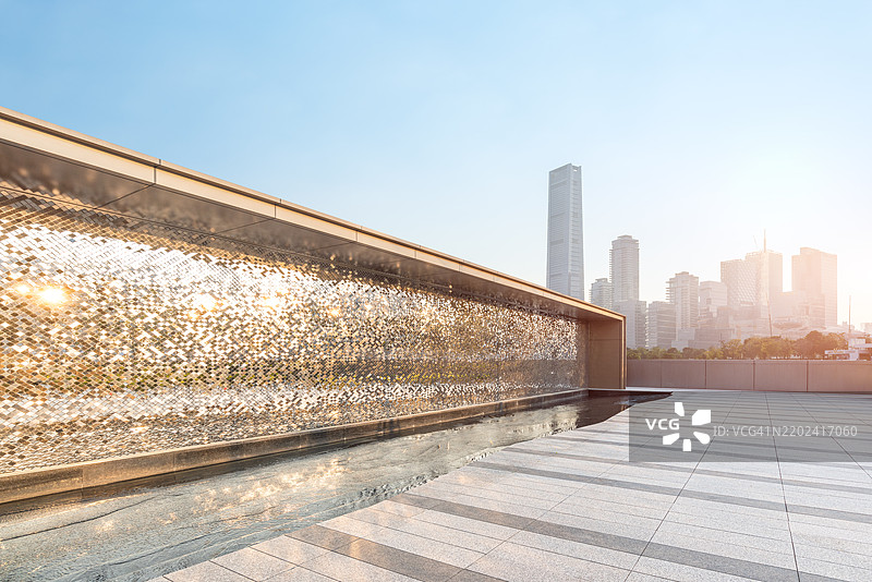 深圳城市风景与砖石广场图片素材