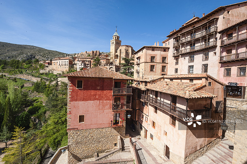 西班牙阿尔巴拉辛中世纪小镇图片素材
