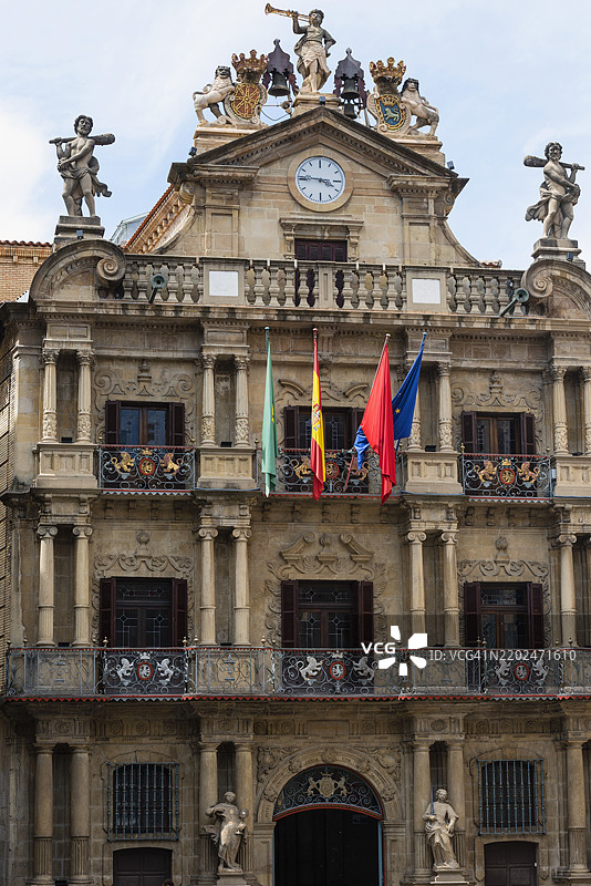 西班牙潘普洛纳的市政厅图片素材