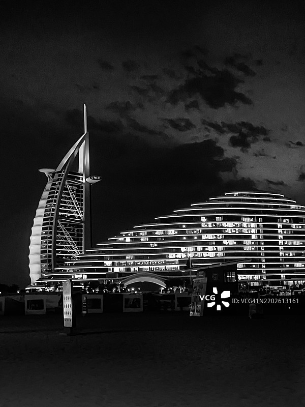 阿拉伯塔，夜景图片素材