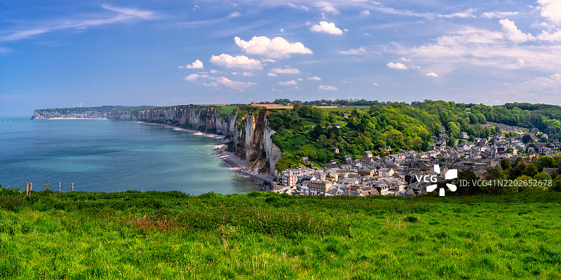 法国诺曼底海岸线，欧洲图片素材