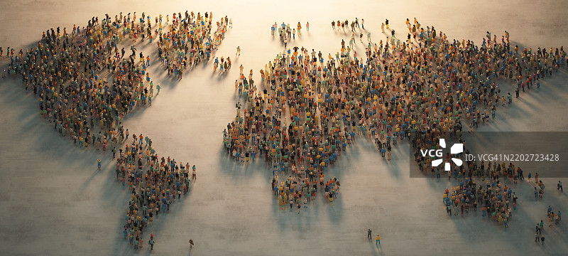 全球社区聚集在光明之下图片素材