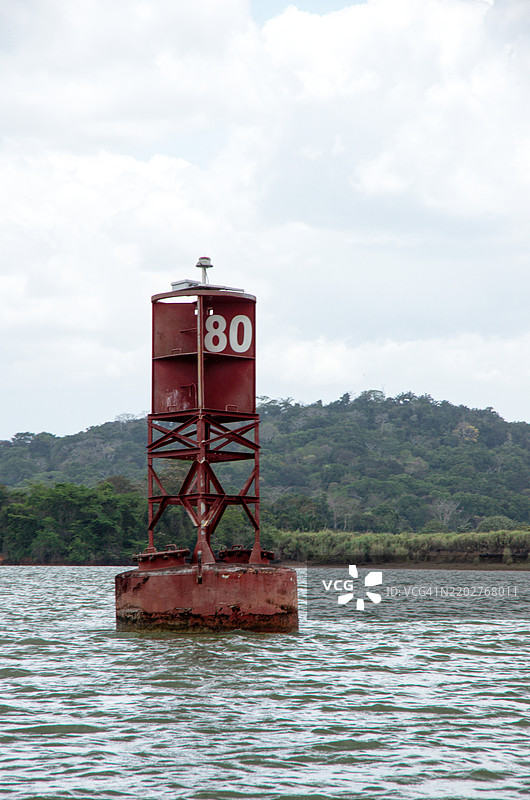 导航浮标80，查格雷斯河，巴拿马运河，科隆省，巴拿马图片素材