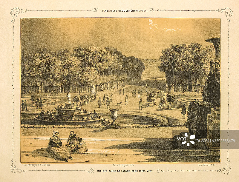 凡尔赛花园的拉托娜喷泉图片素材