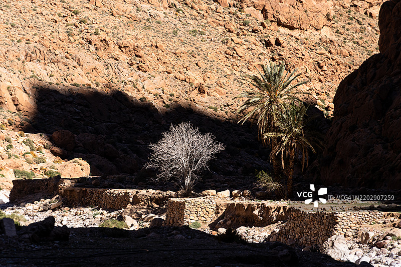 摩洛哥阿特拉斯山的对比景观图片素材
