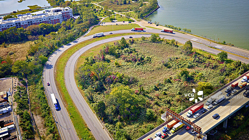 高速公路的鸟瞰图图片素材