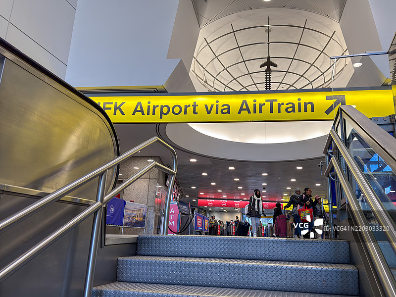 纽约市JFK机场，空中列车图片素材